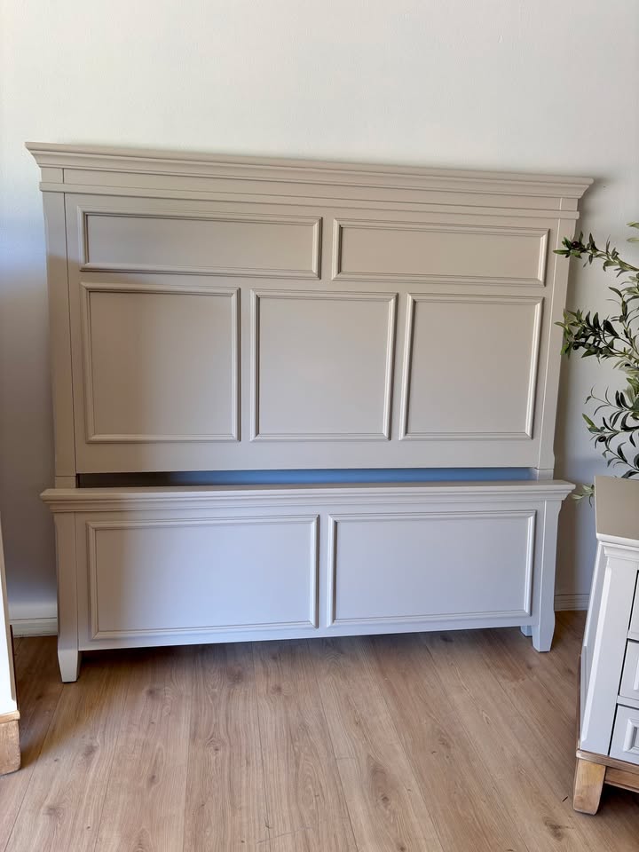 Queen Bed Frame, 1 Nightstand and Tall Dresser - Bedroom Set
