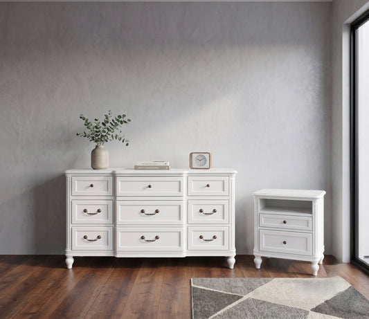Modern Small Bedroom Set | Dresser - 1 Nightstand